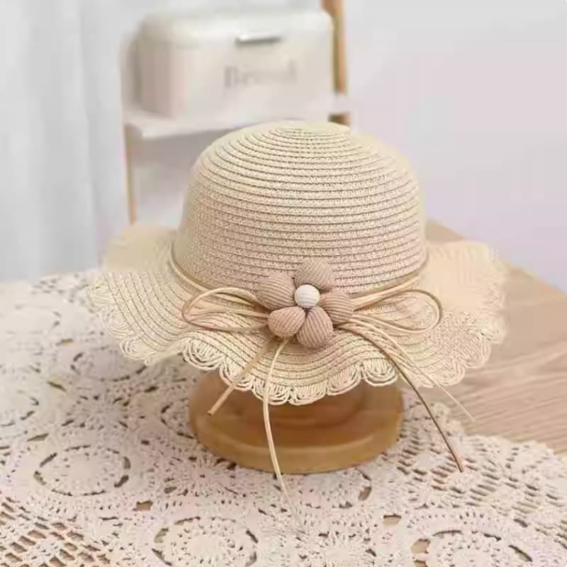 Single-flower khaki hat