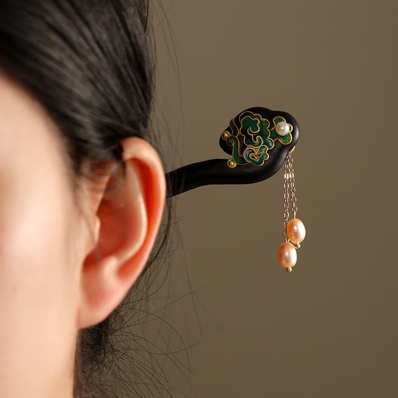 A85 double-sided cloud pearl water drop [ebony]]