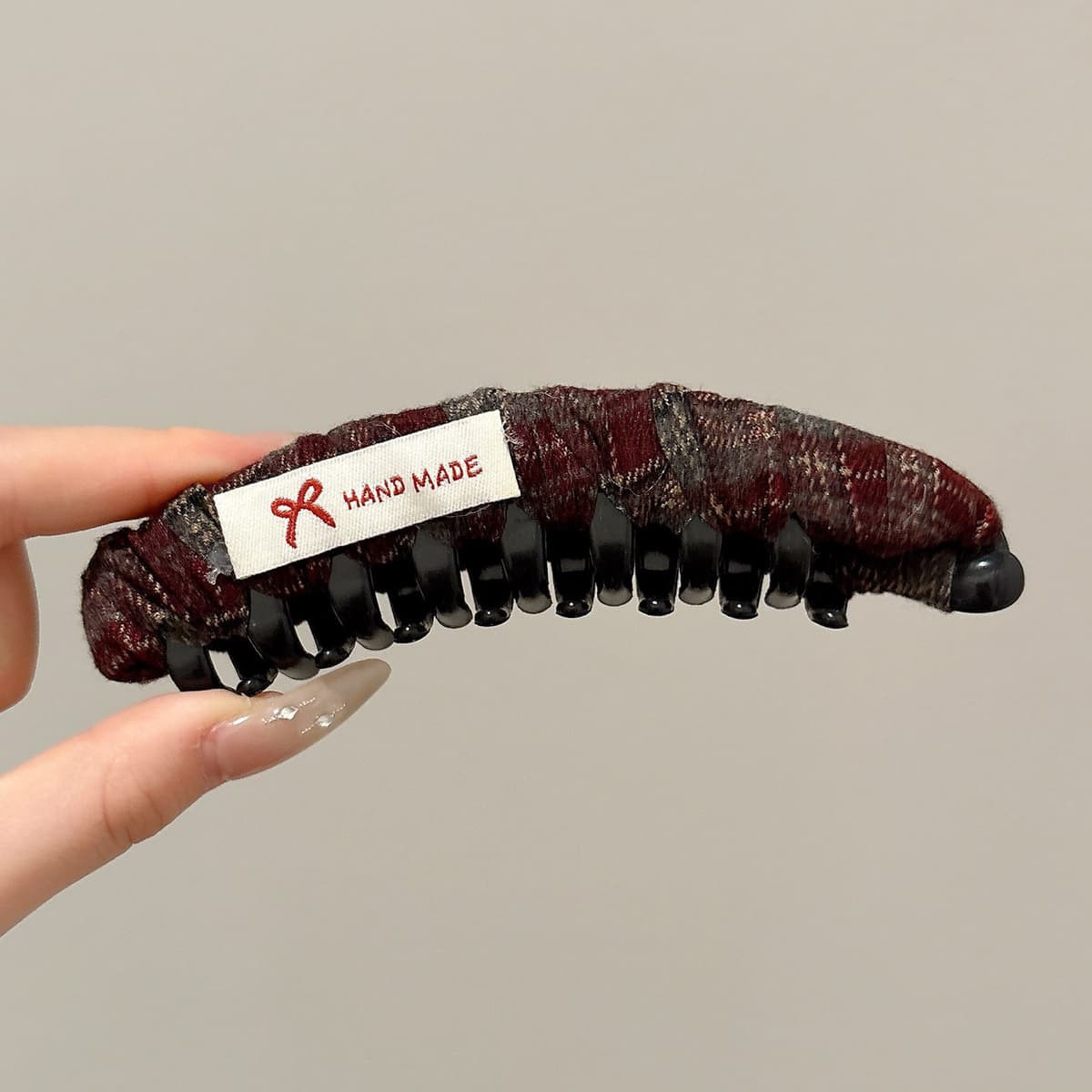 2# plaid banana clip about 13cm