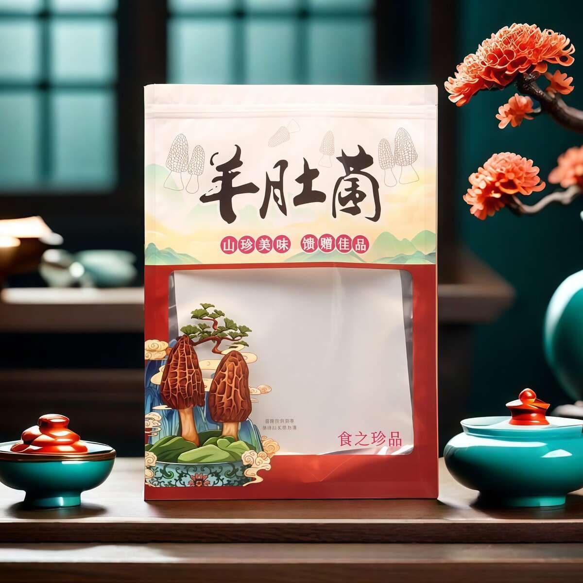 Thickened Morel Mushroom Packaging Bags 250G/500G Sealed Moisture-Proof Mushroom Dry Goods Food Packaging Bags in Stock 1