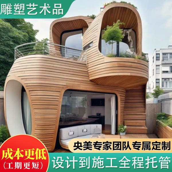 Modular Ecological Wooden Houses, Modern Irregular-Shaped Architecture, Outdoor Cultural Tourism Vacation Villas, Landscape Rural Homes