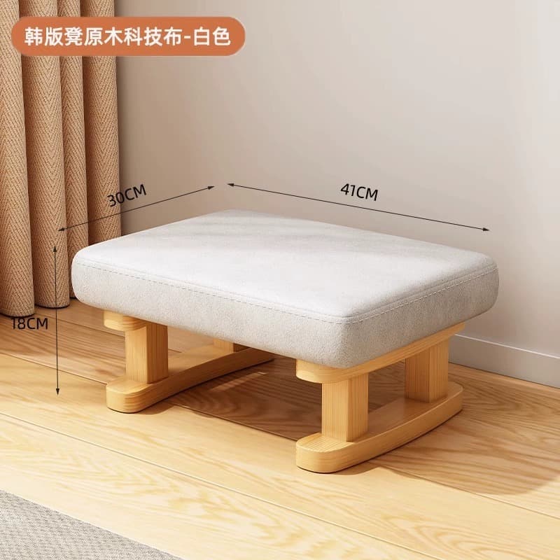 Log stool leg technical cloth—white