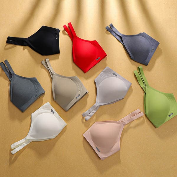 B78 Seamless Naked Underwear Women's Jelly Soft Support Auxilary Breast Adjustable Ultra-soft Thin Bra without Steel Ring