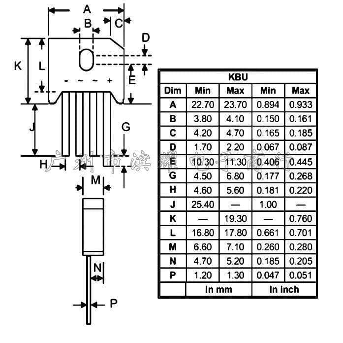 Rectifier Bridge KBU 608 610 808 810 1010 1510 2510 Silicon bridge rectifier flat bridge 5