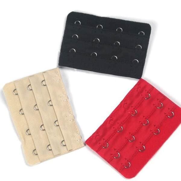 Bra Extender with Three Rows and Four Hooks, Available in Black, White, Nude, and Red with Four Hooks