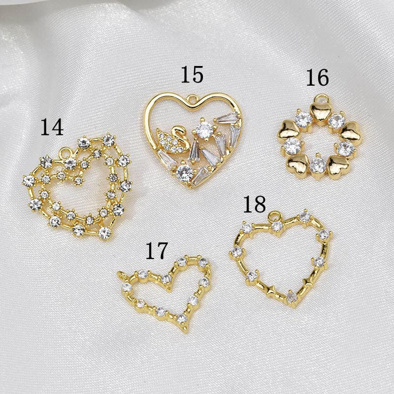 Special price copper plated real gold collection zircon pendant copper plated 18K real gold diy bracelet earrings jewelry accessories material 3