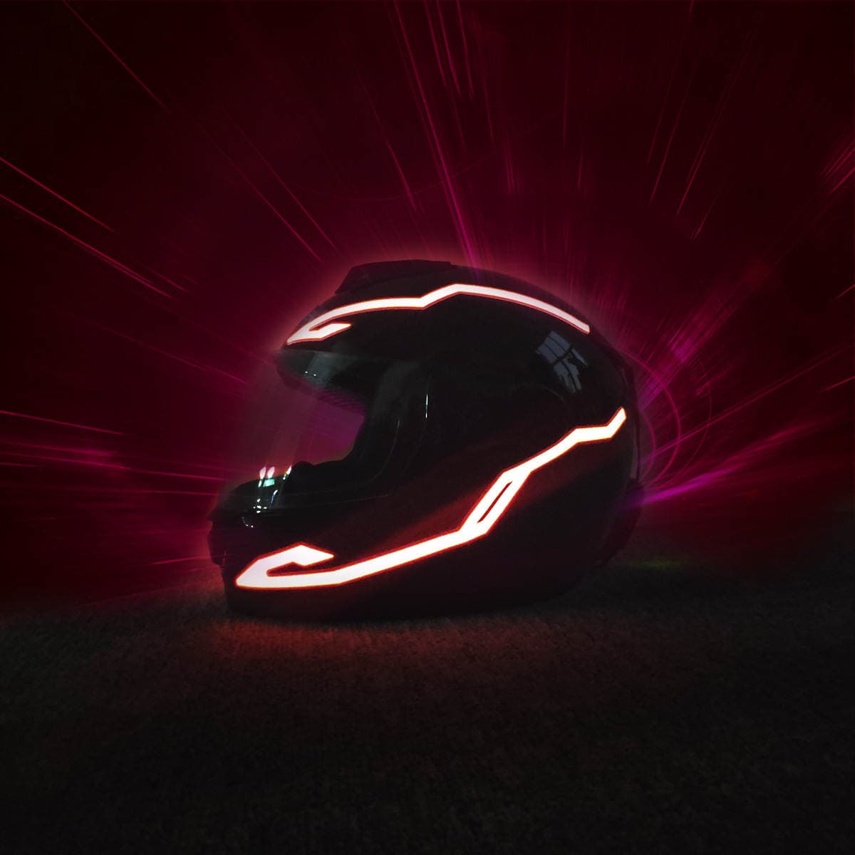 Motorcycle Helmet Light Strip Decoration, Adhesive Luminous Strip, Ultra-Thin Flexible Light Strip for Vehicle Use 4