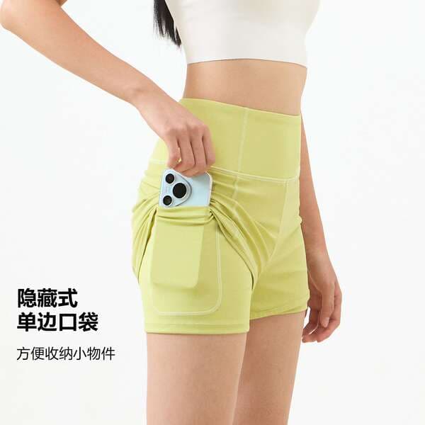 Women's Shorts Anti-Exposure High-Waisted Running Fitness Shorts Training Shorts Two-In-One Running Shorts Anti-Exposure