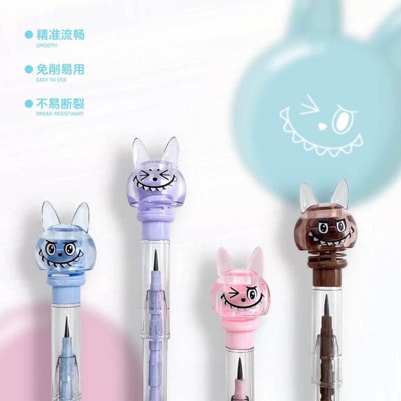 Blue Print 13221 No-Sharpening Pencil Internet Celebrity Labubu Shaking Cartoon Pencil for Children with Replaceable Core Egg-Layering Pencil 2