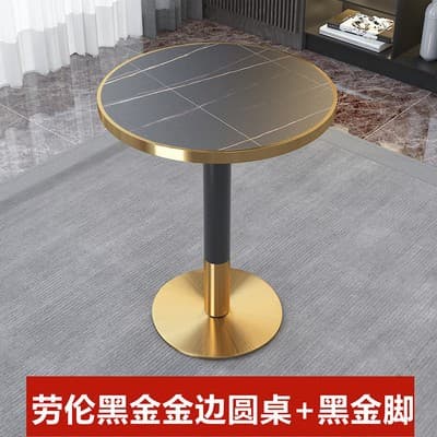 Gold-covered lauren black gold 60 round + black gold stainless steel feet
