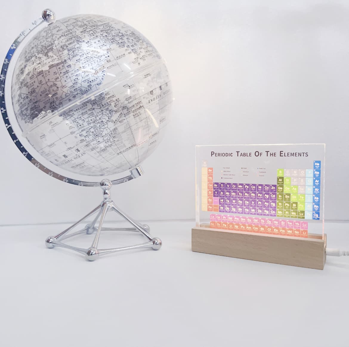 Color Letter Globe silver with Light