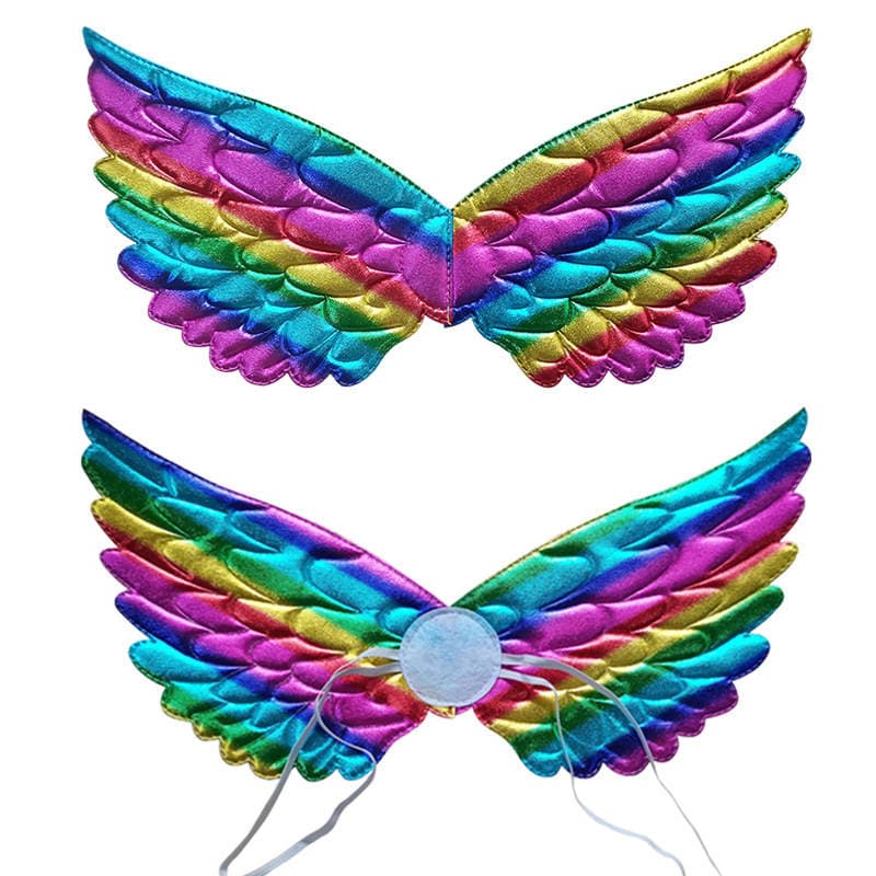 European and American Mesh Angel Wings Golden Feather Wings Small and Medium-Sized Girls Back Decoration Colorfulful Wings Dance Performance Props 4