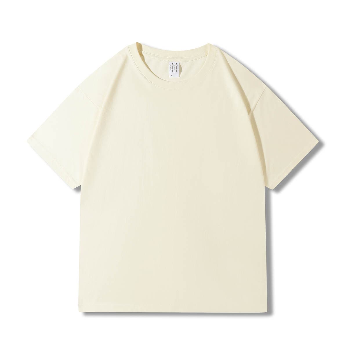 230g 40 Count Xinjiang Combed Cotton Heavyweight Pure Cotton Short-Sleeved T-Shirt for Men and Women Pure Color Round Neck White T-Shirt Bottoming Shirt 4