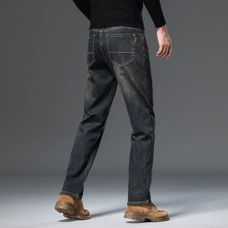 Autumn and Winter Men's Jeans, Loose Straight-Leg Business Dad Pants, 2024 New High-End Middle-Aged Men's Pants for Spring and Autumn 4