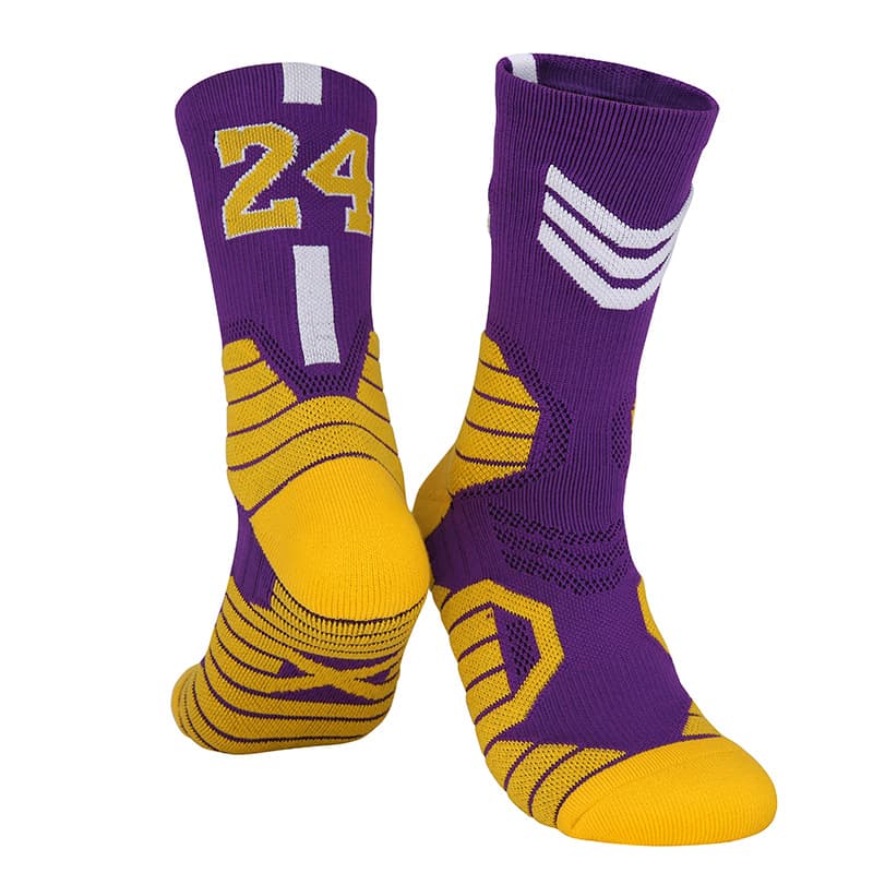 Purple and white no. 24-adult socks