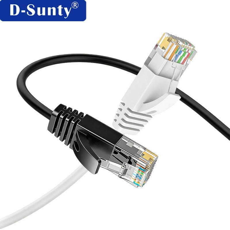 Category 6 Black and White Ultra-Fine Finished Network Cable, Oxygen-Free Copper, 8-Core, for Home and Office Wiring, Factory Accepts Custom Orders 5