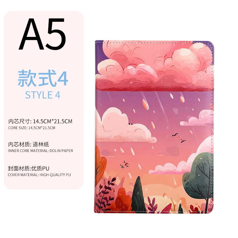 Red weather print notebook