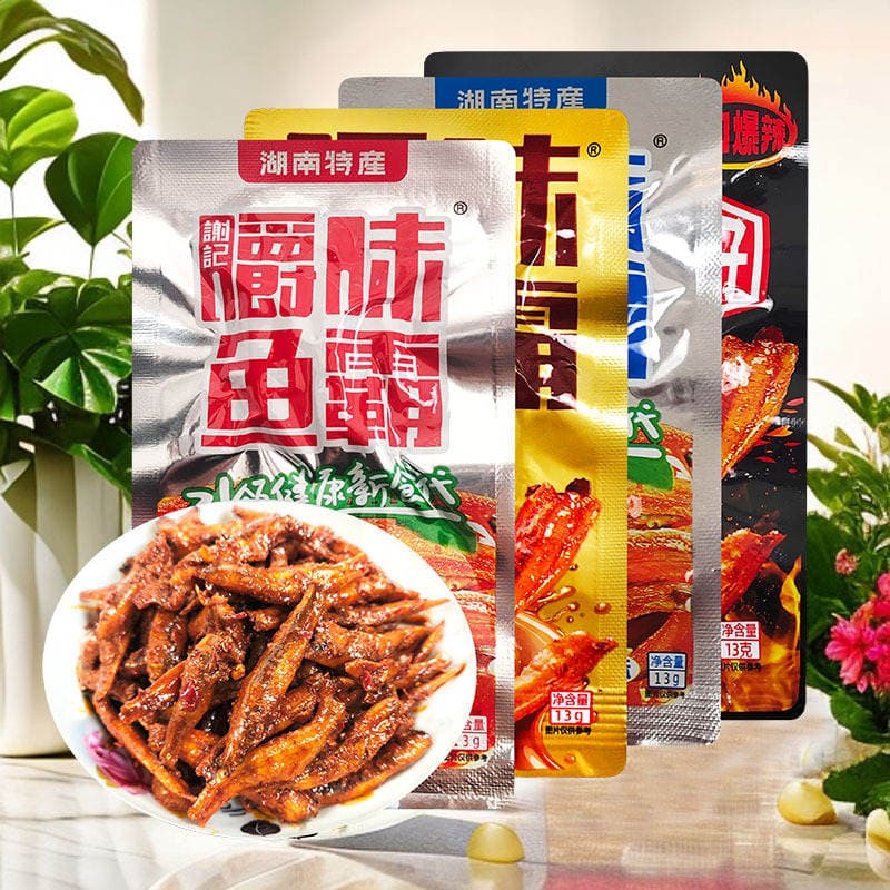 Xianfeng Xie Ji Çeynənən Balıq Ba, Acı Kiçik Balıq Qəlyanaltısı, Hunan Xüsusi Məhsulu 3