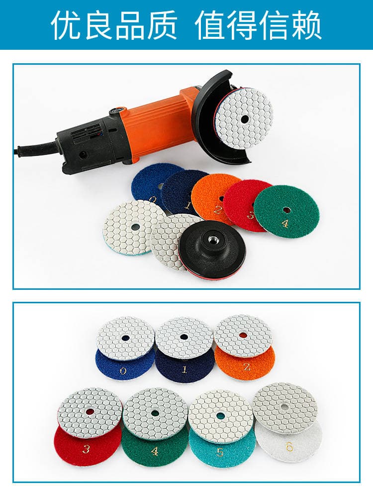 Diamond Dry Grinding Discs, Stone Polishing Discs, Marble and Granite Renovation, Tile Edge Trimming, Angle Grinder Polishing Discs 5