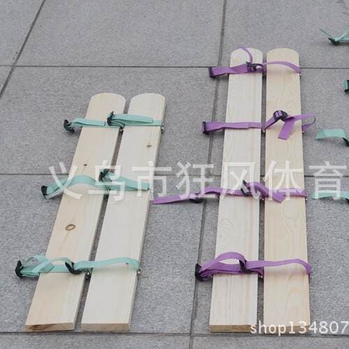 Wholesale Co-Operation Walking Equipment Collective Wooden Shoes Ethnic Traditional Competition Board Shoes Expansion Wooden Shoes Multi-Person Biped Wooden Shoes 2