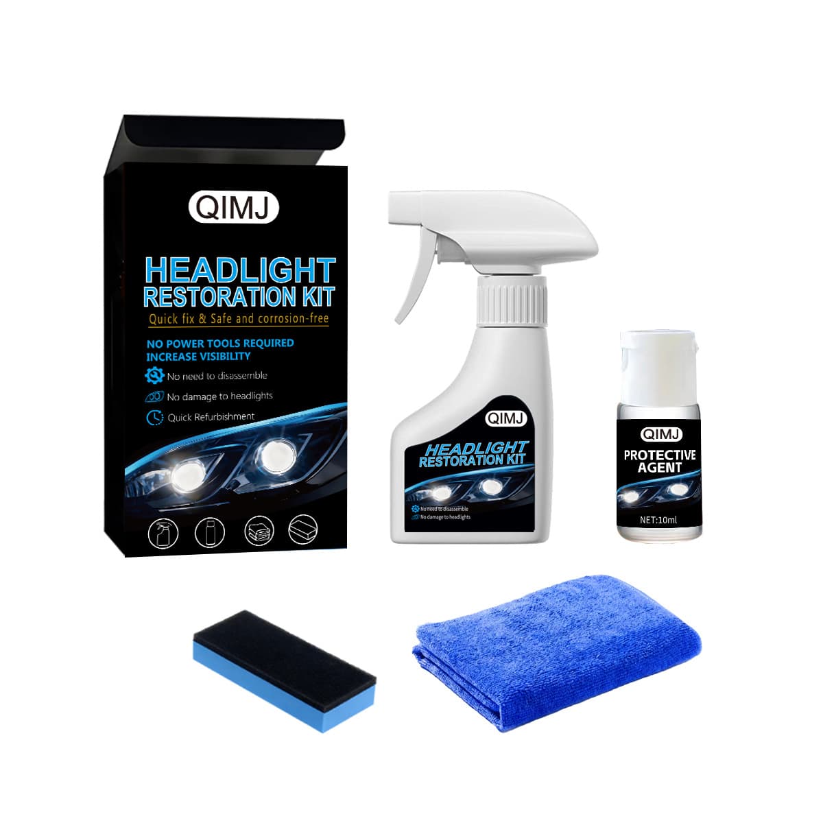 Headlight renovation liquid set + crystal plating liquid