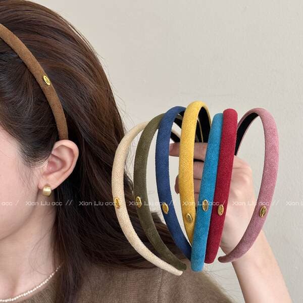 Minimalist Style Gold Label Narrow Headband for Women 2025 New Style Versatile Outing Headband High-End Hair Accessories Headwear
