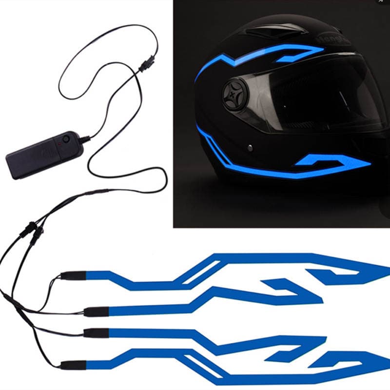 Motorcycle Helmet Light Strip Decoration, Adhesive Luminous Strip, Ultra-Thin Flexible Light Strip for Vehicle Use 2