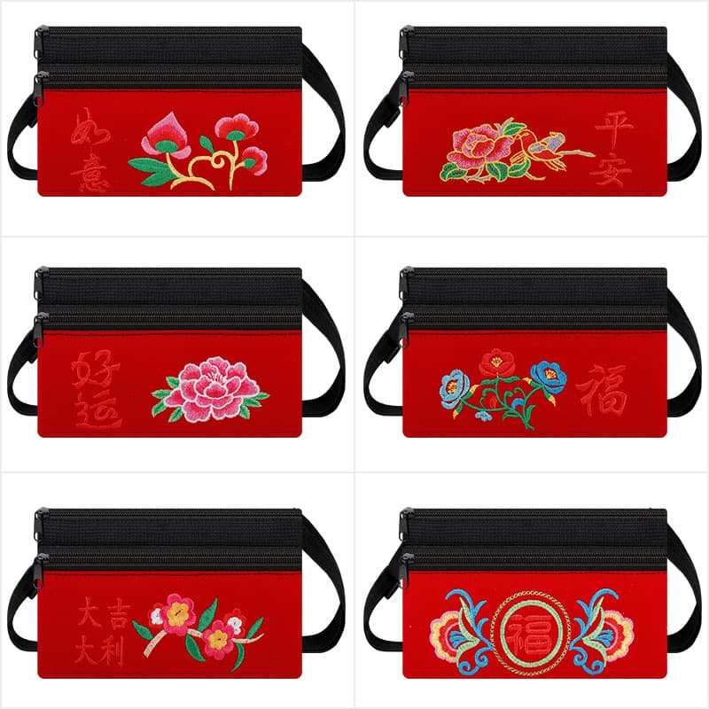 Red corduroy crossbody bag [random color]