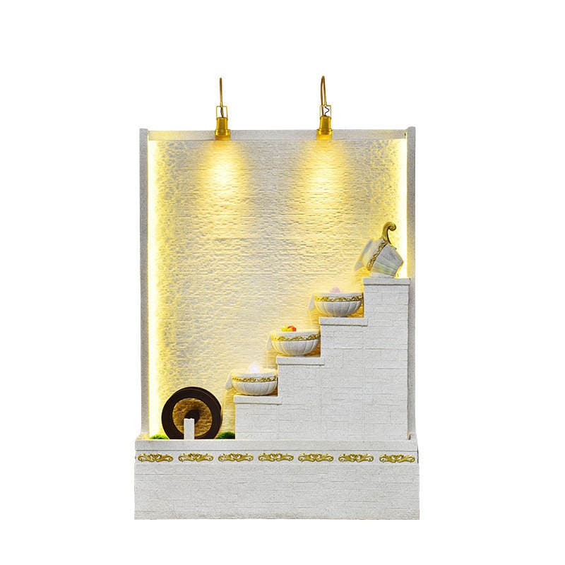Cross-Border Minimalist Flowing Water Wall for Living Room, Circulating Water Curtain Wall, Office Floor-Standing Feng Shui Wheel Decorative Landscape Ornament 5