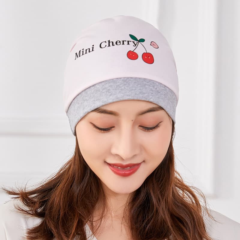 Pink small cherry single-layer cap