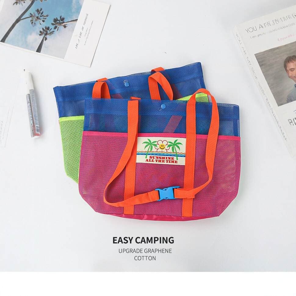 Ready-Stock Mesh Beach Bag, Large Capacity, Children's Toy Storage, Portable Swimming Bag, Beach Water World Storage Bag 2