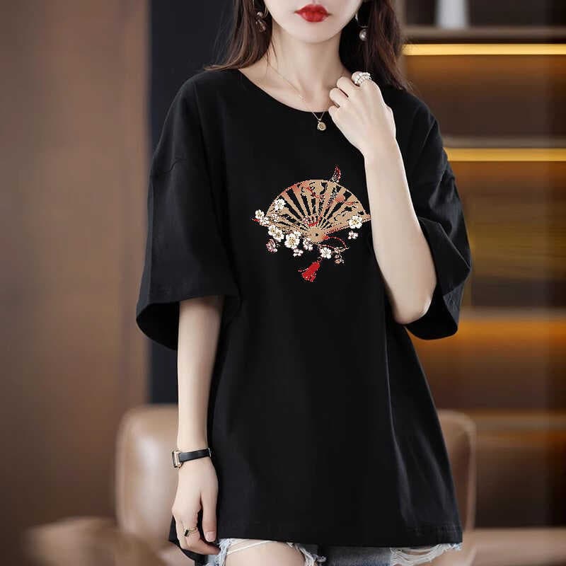 51 black [medium] classical plum blossom fan