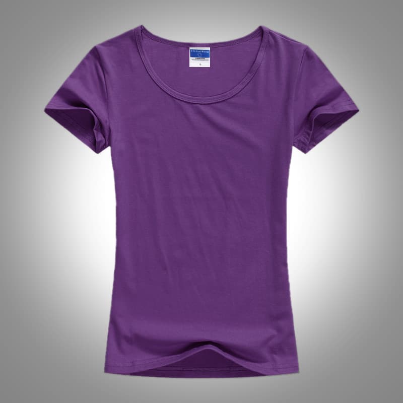 Solid color short sleeves dark purple (women's style