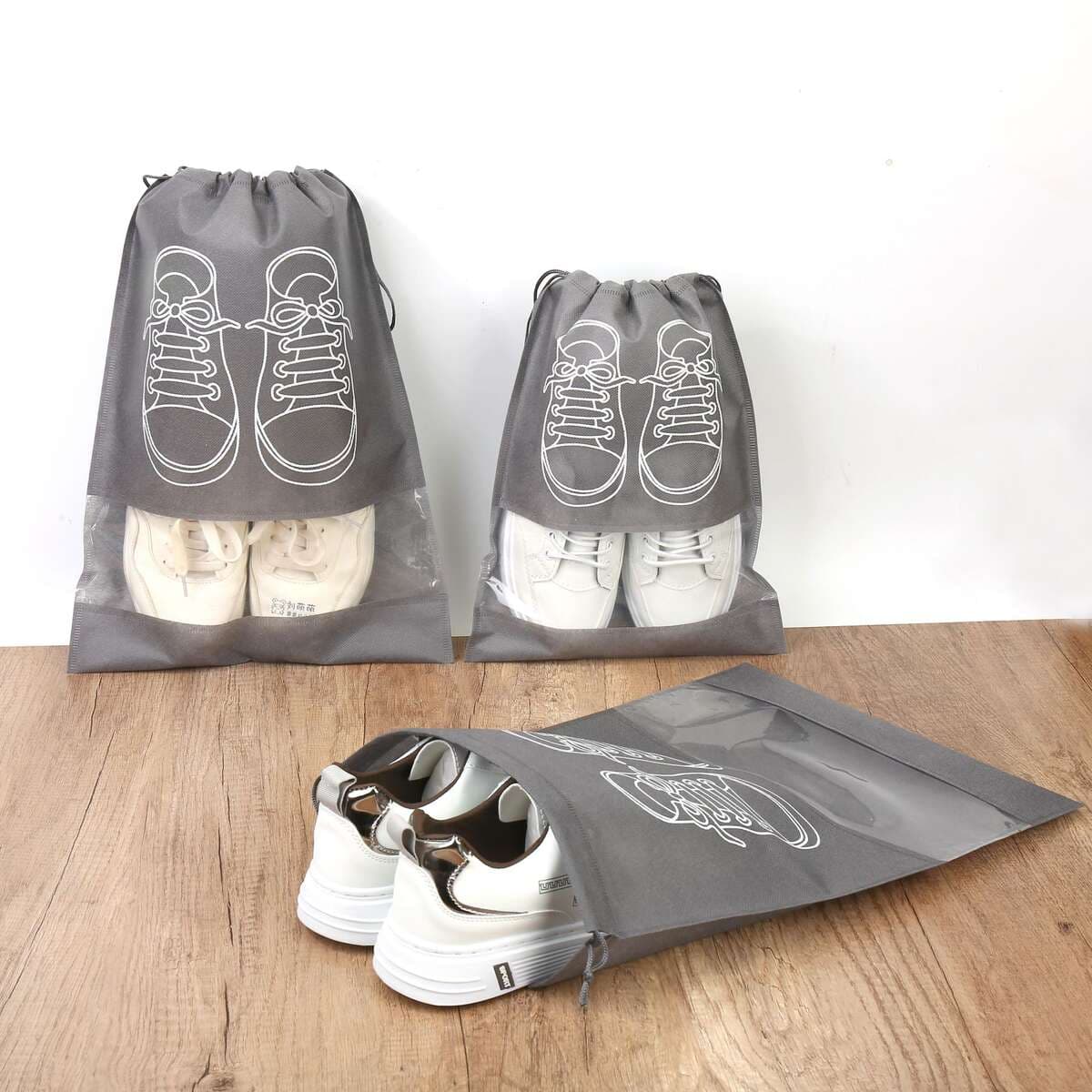 Non-woven Shoes Storage Bag Bundle Pocket Household Travel Storage Bag Dustproof Moisture-proof Environmental Protection Bag Drawstring Shoe Bag 1