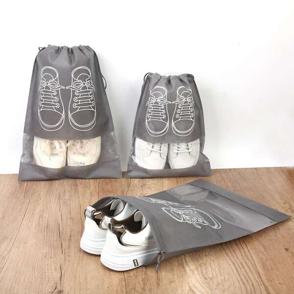 Non-woven Shoes Storage Bag Bundle Pocket Household Travel Storage Bag Dustproof Moisture-proof Environmental Protection Bag Drawstring Shoe Bag