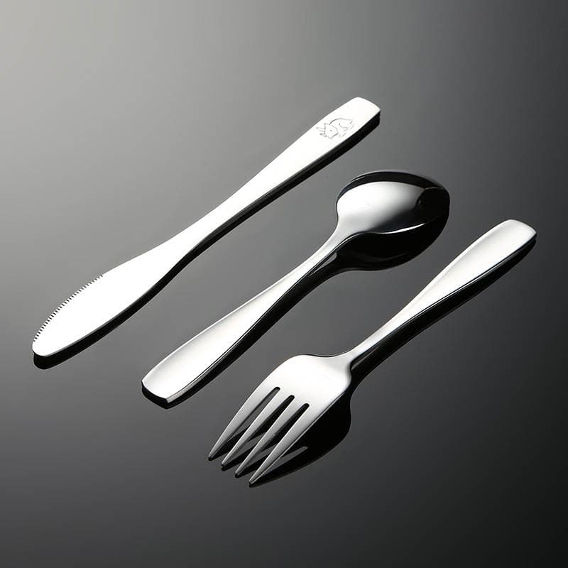 Aen 410 Stainless Steel Children's Cartoon Knife and Fork Spoon Dinosaur Steel Print Cross-border Maternal and Infant Western Tableware 304 Three-piece Set 4