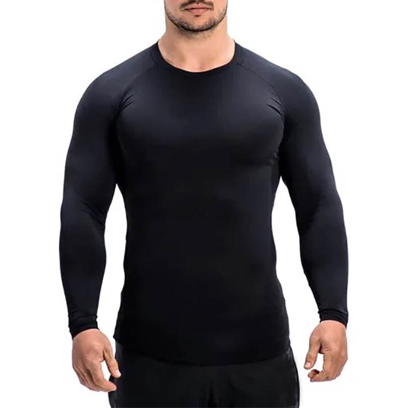 Kişi üçün payız-qış idman, sürətli quruyan, elastik, uzunqol T-shirt, qaçış və məşq üçün 2