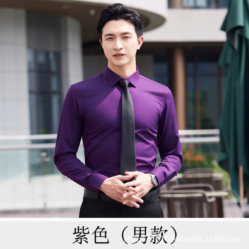 Men's long sleeve purple shirt
