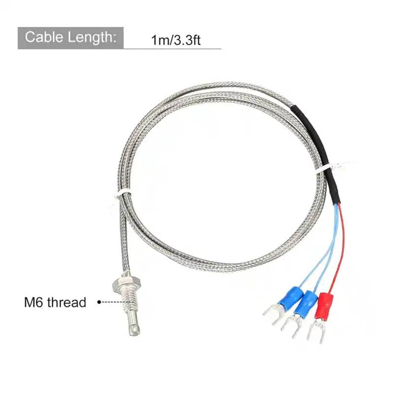 Pt100 Temperature Sensor Threaded Platinum Thermal Resistance Waterproof Temperature Measurement Rtd Industrial High-Precision Temperature Sensing Probe 3