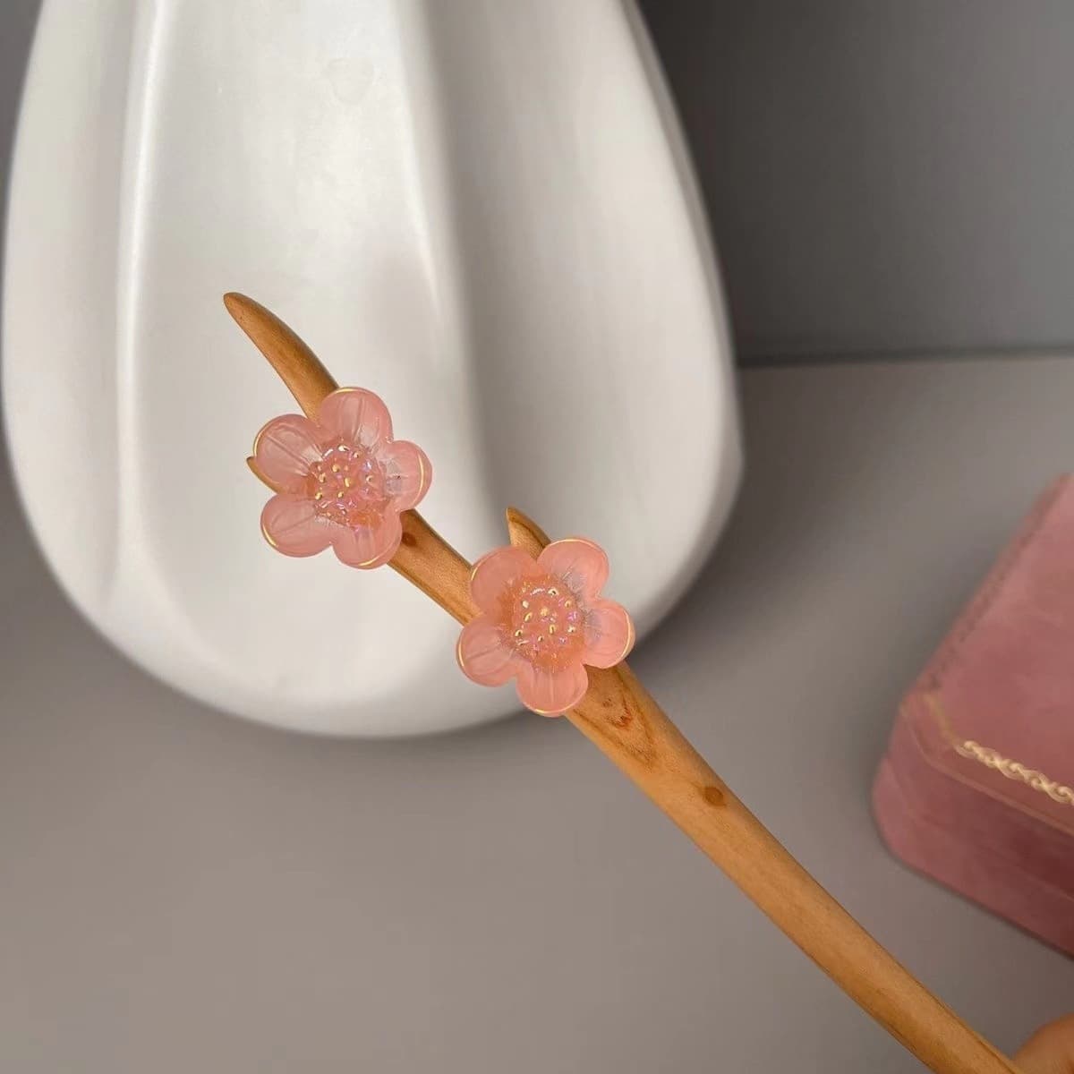 B48 peach blossom hairpin [natural peach]]