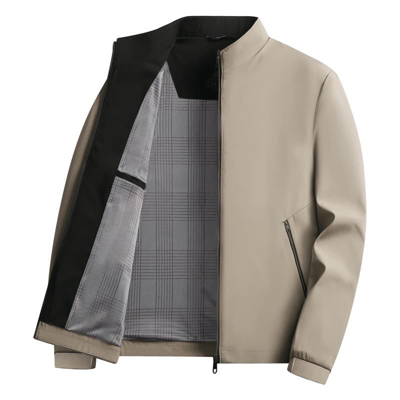 Khaki stand collar