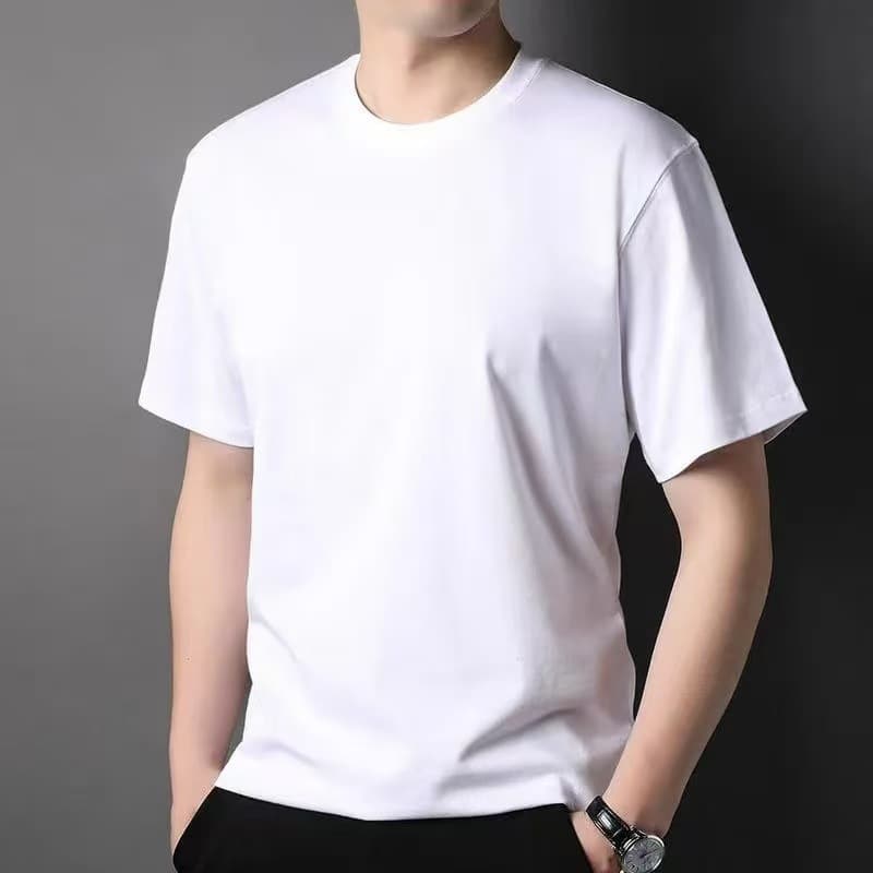 Combed cotton collar edge men's and women's pure white short-sleeved t-shirt s size (recommended 40-47.5kg ) 2082727