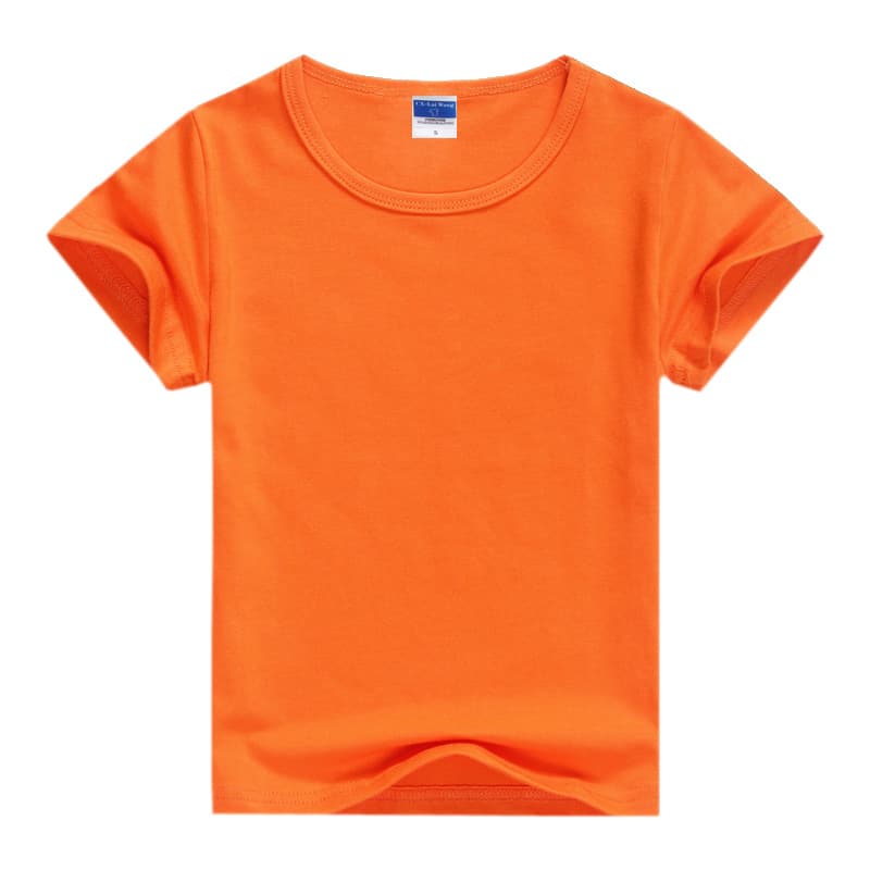 Solid color short sleeve orange (children's style)