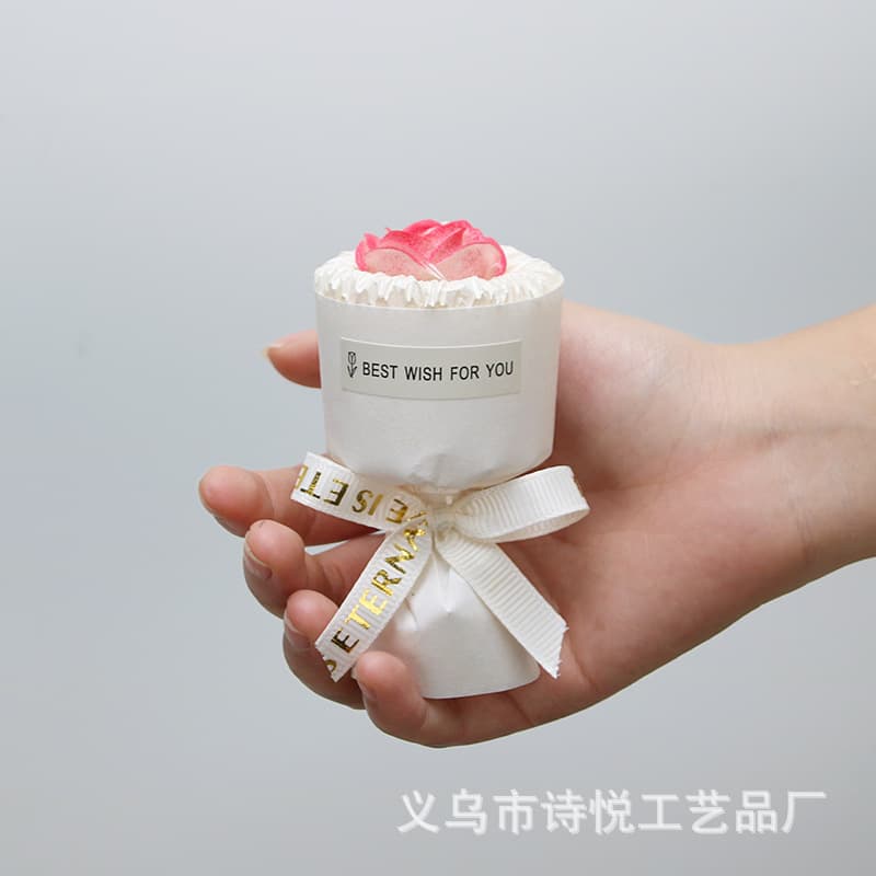 Crushed ice pink palm romantic pocket bouquet