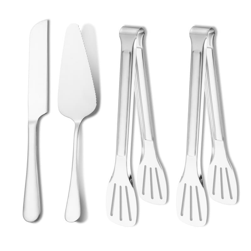 [silver 4-piece set] 1 knife, 1 shovel, 2 clips
