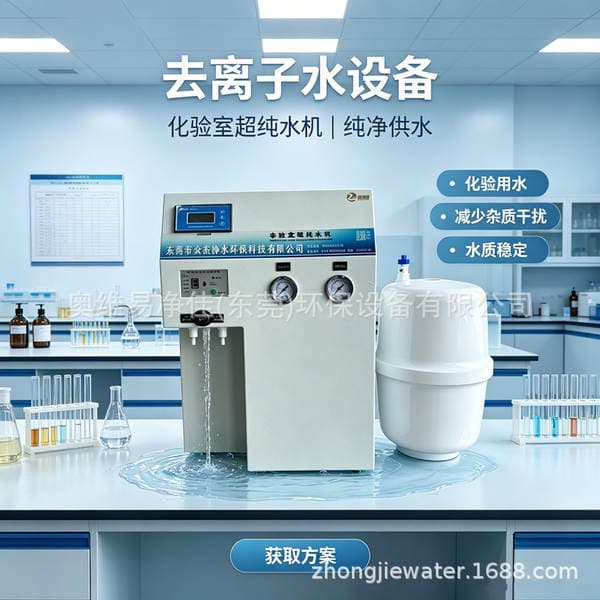 Small-Scale Fine Chemical Deionized Water Equipment, Factory Direct Supply of Dual-Purpose Deionized Water Machine for Industrial and Laboratory Use