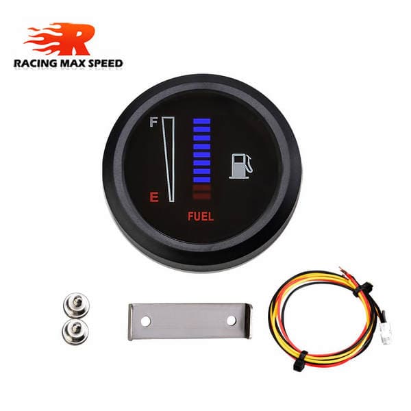Cross-Border Modified 12V&24V Car and Motorcycle Modified Led Straight Bar Display Fuel Gauge 2inch Blue Light Fuel Gauge