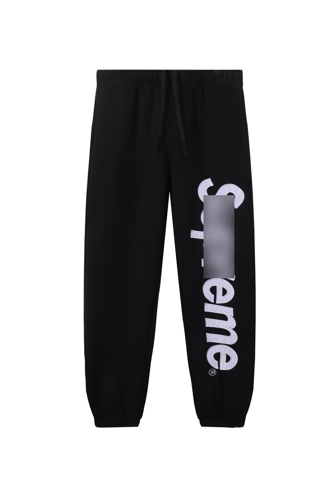Embroidered large logo black [pants]