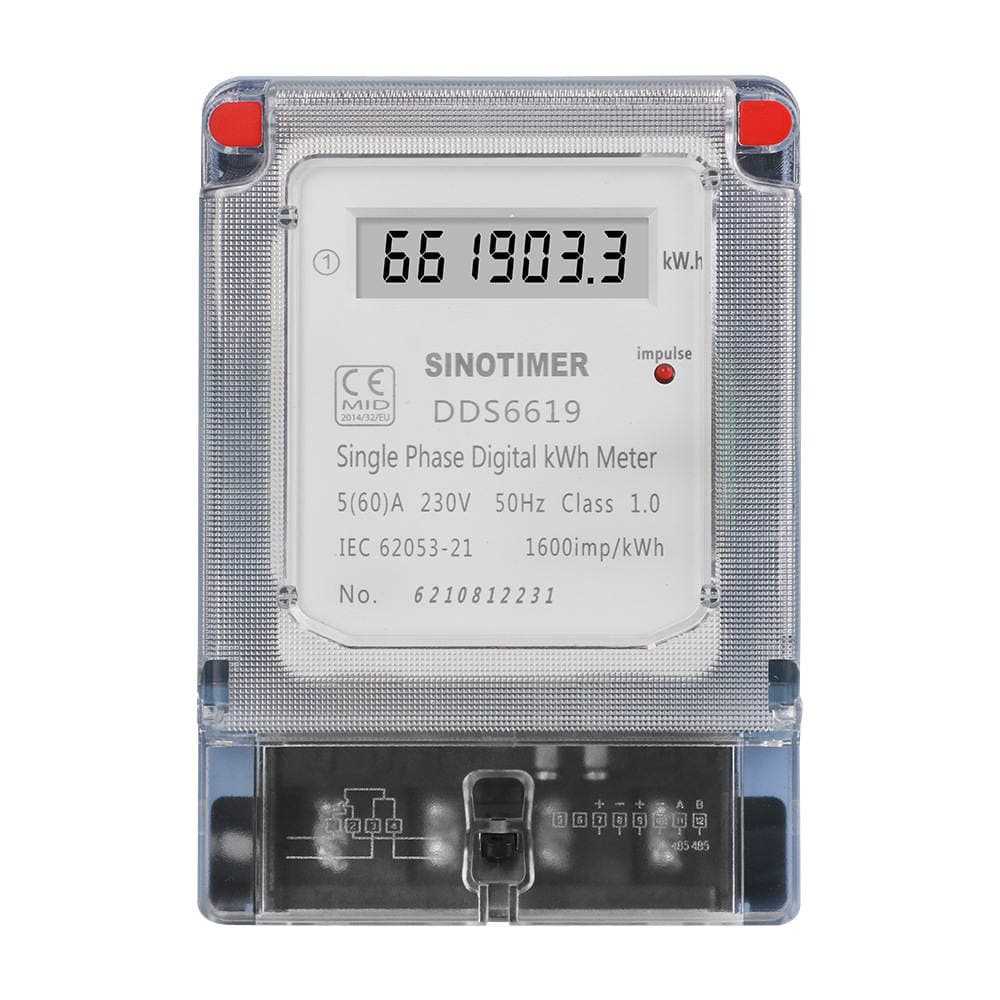Wall-mounted single-phase LCD display power kWh household watt-hour meter energy meter 220V 230V 60A 1