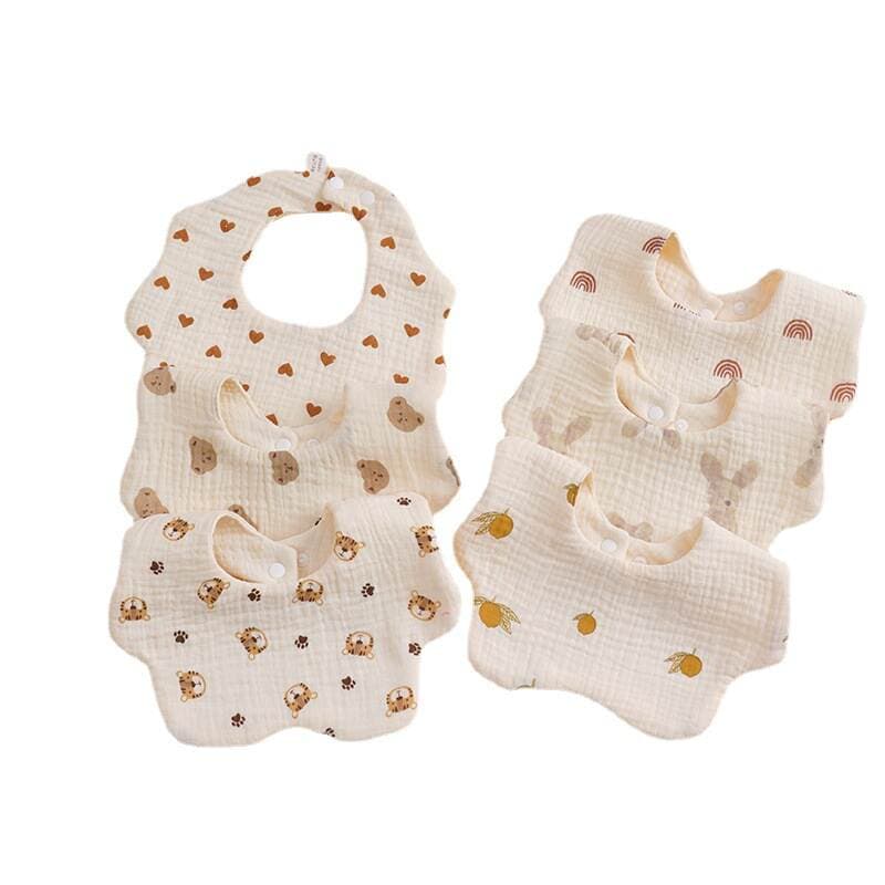 Baby gauze saliva towel newborn children's cotton six-layer bib class a 360 degree rotating anti-spitting maternal and infant products 5